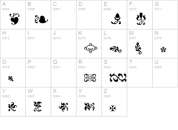 Ornabo uppercase A-Z preview