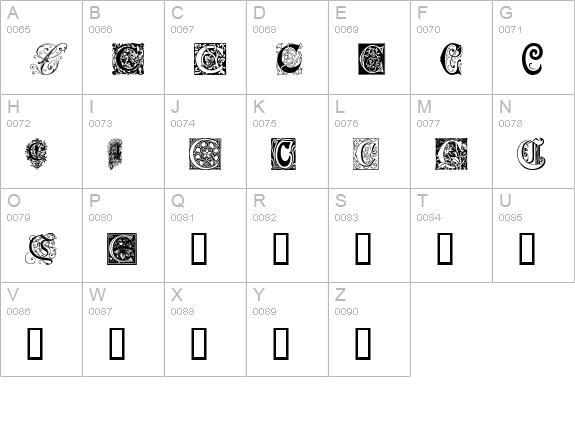 Ornamental Initials C uppercase A-Z preview