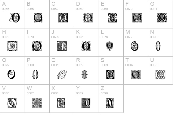Ornamental Initials O uppercase A-Z preview