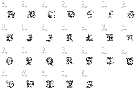 OrnamentalInitial uppercase A-Z preview