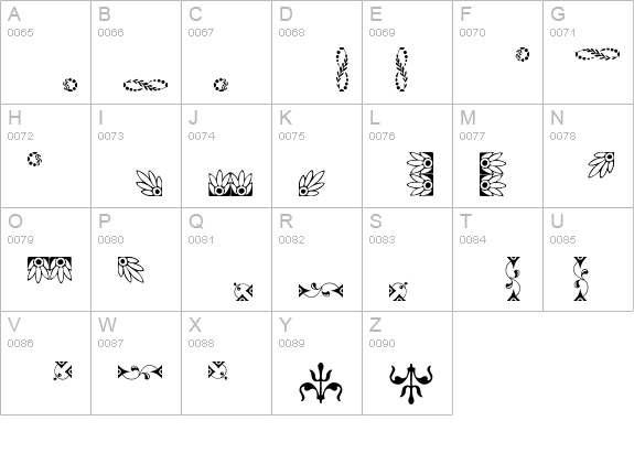 OrnamentsVillage uppercase A-Z preview