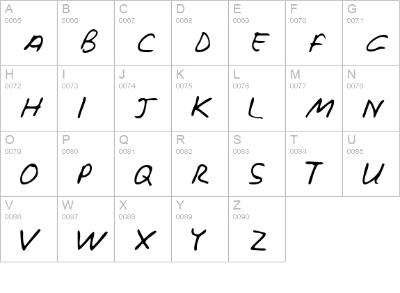 OrsonsHand Regular uppercase A-Z preview