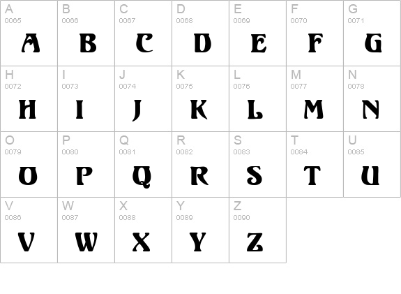 Ortem MN uppercase A-Z preview