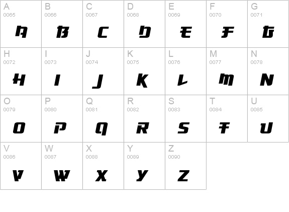 Osaka-Sans Serif uppercase A-Z preview