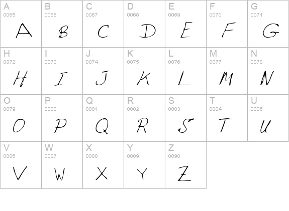 OscarsHand Regular uppercase A-Z preview