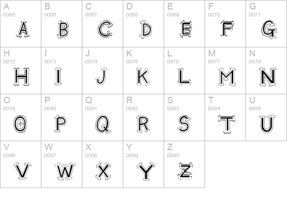 Oshare uppercase A-Z preview