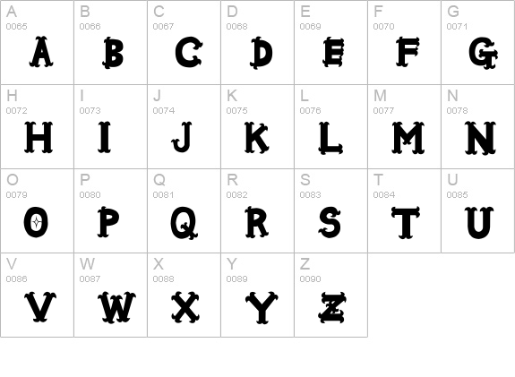 Oshare Black uppercase A-Z preview