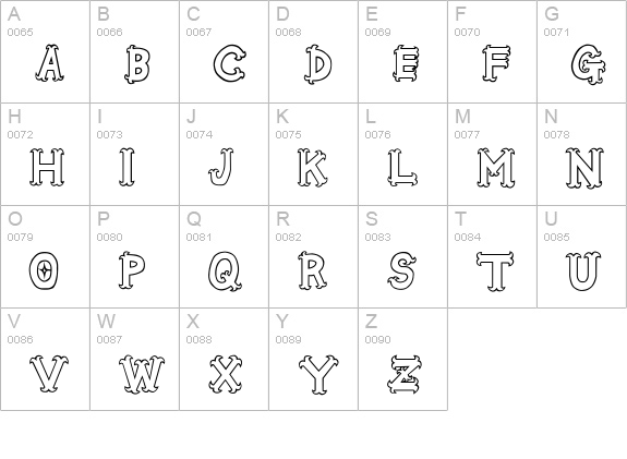 Oshare Honenuki uppercase A-Z preview