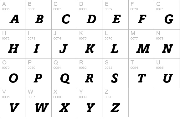 Osiris BQ Medium Italic uppercase A-Z preview