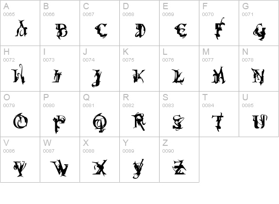Osprey uppercase A-Z preview