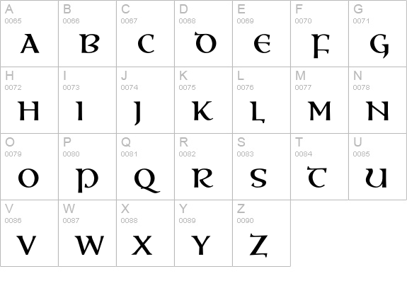 OssianEF-Bold uppercase A-Z preview