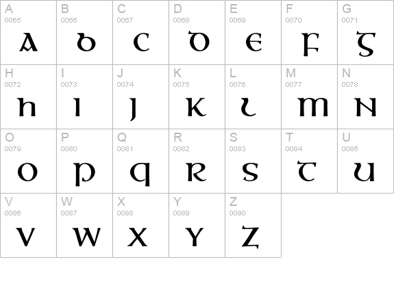 OssianEF-BoldAlternate uppercase A-Z preview