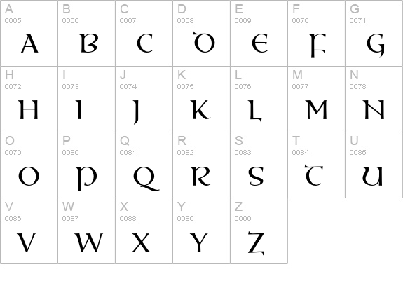 OssianEF-Regular uppercase A-Z preview