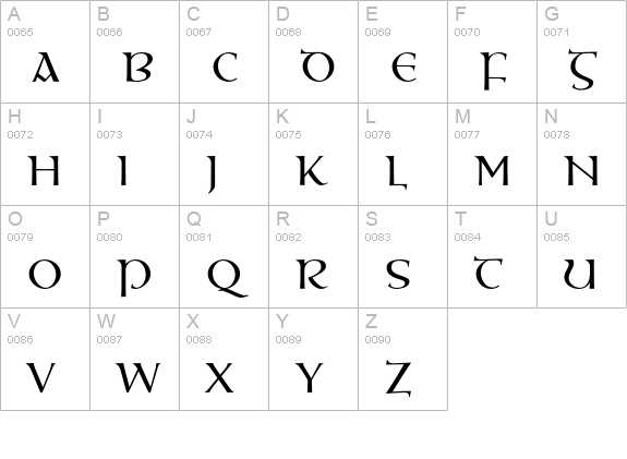 OssianEF-RegularSC uppercase A-Z preview