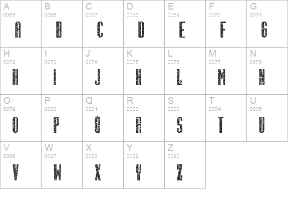 Osteo Corroded uppercase A-Z preview