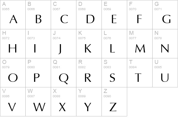 Ottawa uppercase A-Z preview