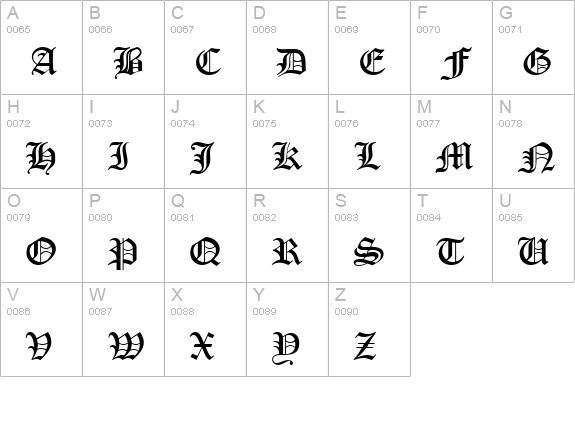 Ottoman-Regular uppercase A-Z preview