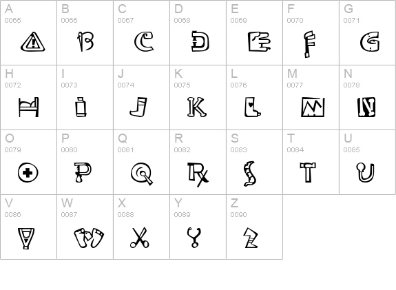 Ouch! Std uppercase A-Z preview