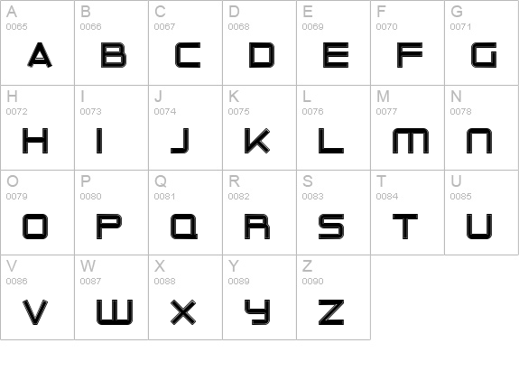 Outer Limits uppercase A-Z preview