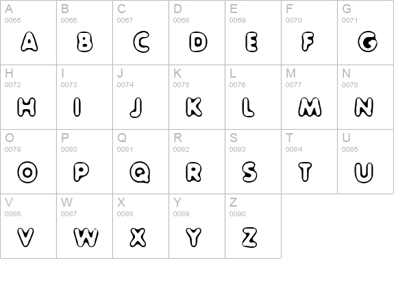 Outer Sider (BRK) uppercase A-Z preview