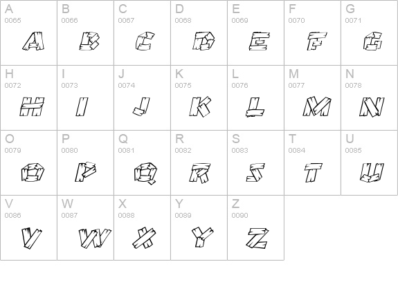 OutHouseDisplayCaps Italic uppercase A-Z preview
