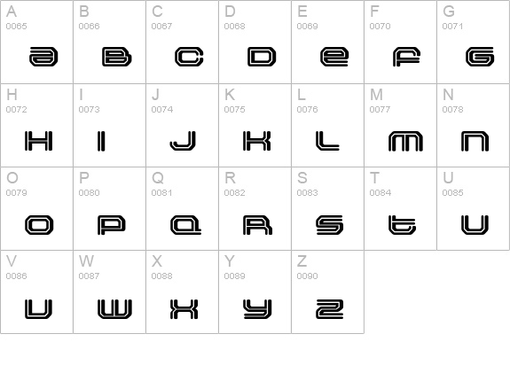 Outlander-Binary uppercase A-Z preview