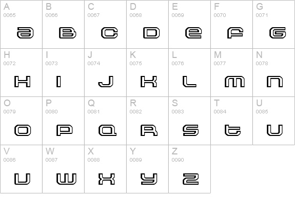 Outlander-White uppercase A-Z preview