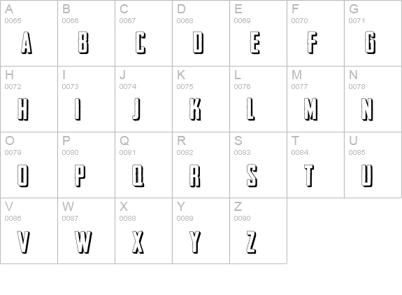 Outliner No. 45 DEMO uppercase A-Z preview