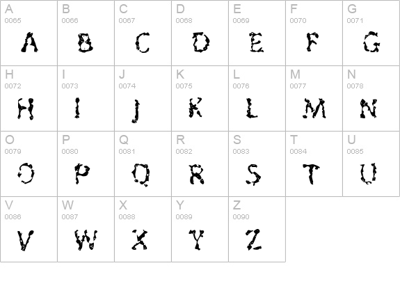 outofink uppercase A-Z preview