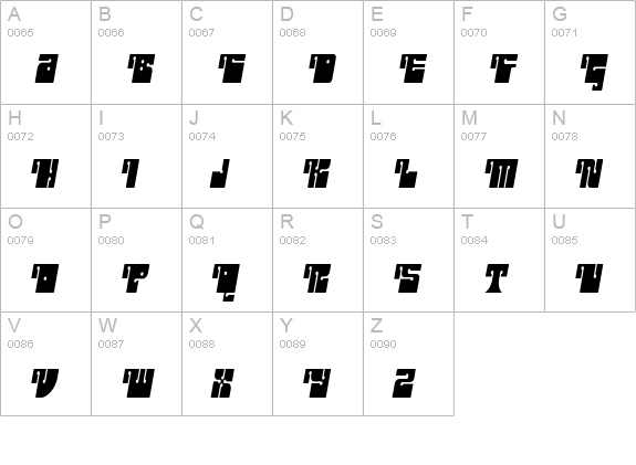Outright uppercase A-Z preview