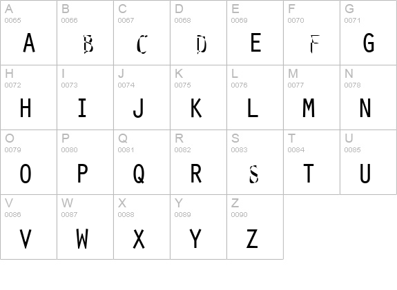 Outsidein uppercase A-Z preview