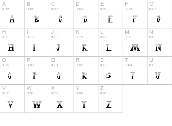 OutwestHalfFull uppercase A-Z preview