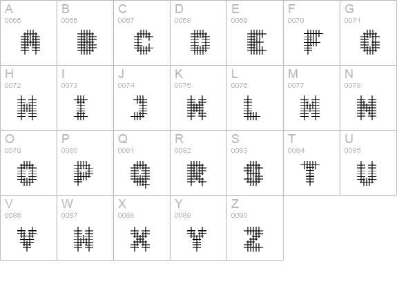 Overcross uppercase A-Z preview