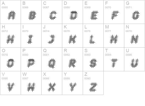 Overcross Oblique uppercase A-Z preview