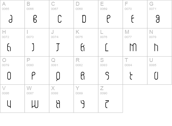 overegular uppercase A-Z preview
