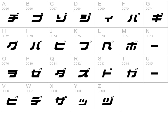 Overloader uppercase A-Z preview