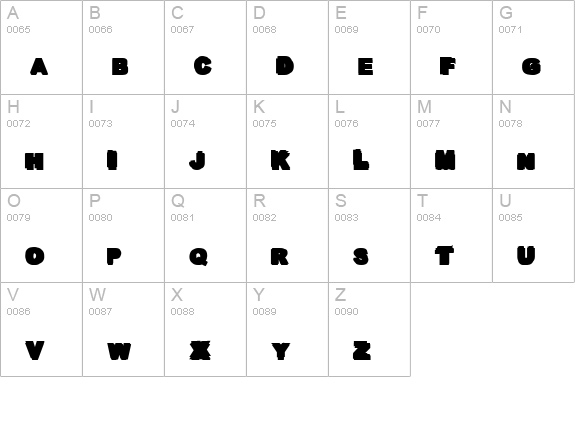 Overprint Black uppercase A-Z preview