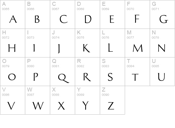Oxalis Std uppercase A-Z preview
