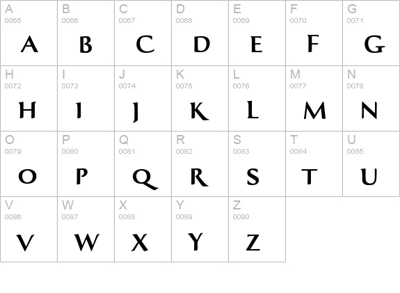 Oxalis Std Bold uppercase A-Z preview