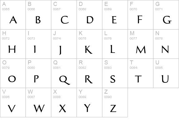 Oxalis Std Demi Bold uppercase A-Z preview