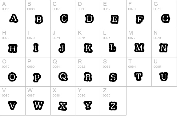 Oxeran Z uppercase A-Z preview