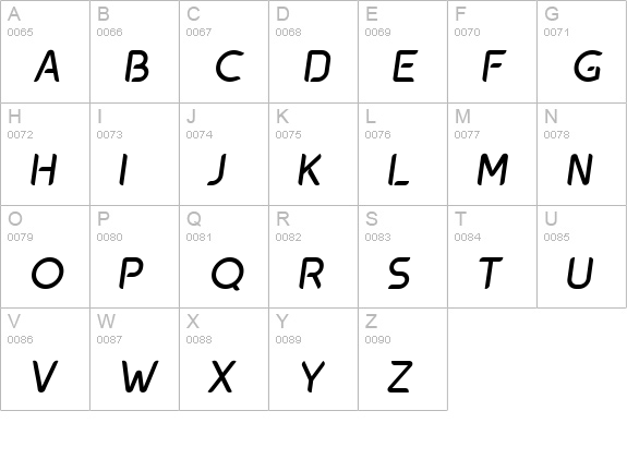 oxo-Italic uppercase A-Z preview