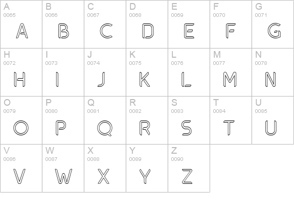 oxooutline uppercase A-Z preview