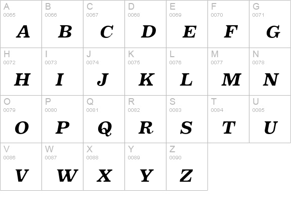 Oxtail Bold Italic uppercase A-Z preview