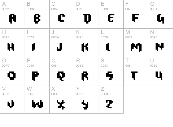 Oxygene 1 uppercase A-Z preview