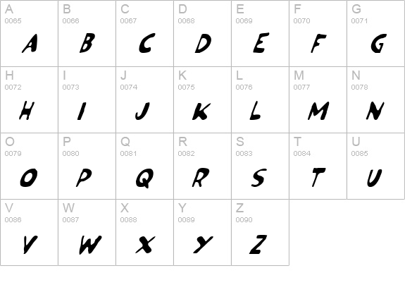 Ozymandias Italic uppercase A-Z preview