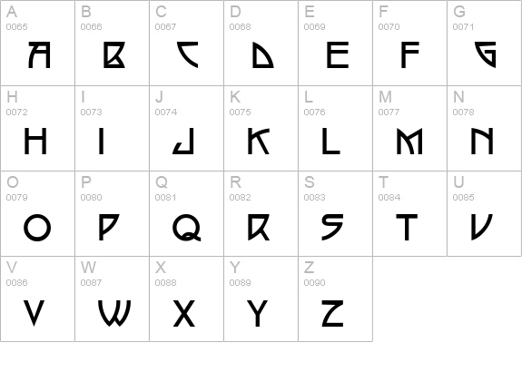 P22 ArtsAndCrafts uppercase A-Z preview