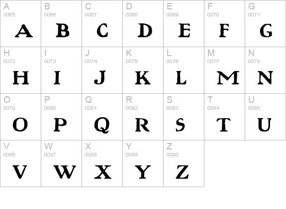 P22 Kane uppercase A-Z preview