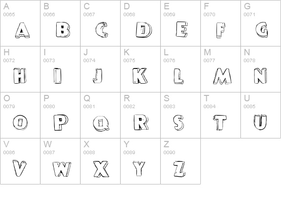 P22 Pop Art Three D uppercase A-Z preview