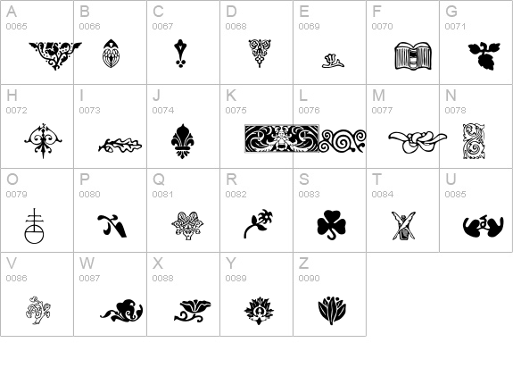 P22ArtsAndCrafts-OrnamentsTwo uppercase A-Z preview